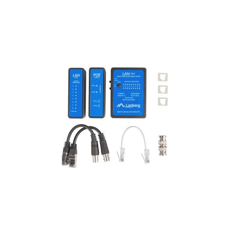 Lanberg NT-0404 network cable tester PoE tester Black Blue