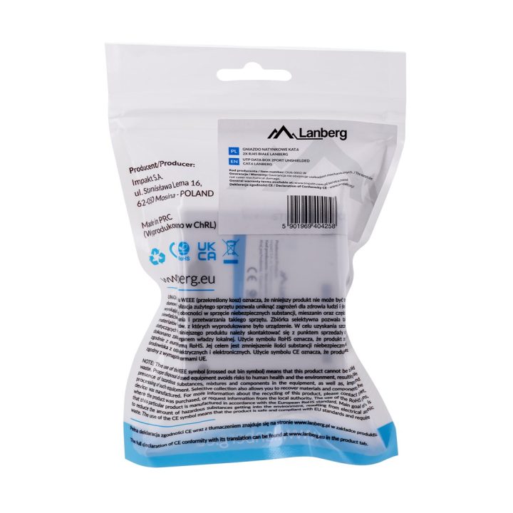 Lanberg OU6-0002-W outlet box RJ-45 White
