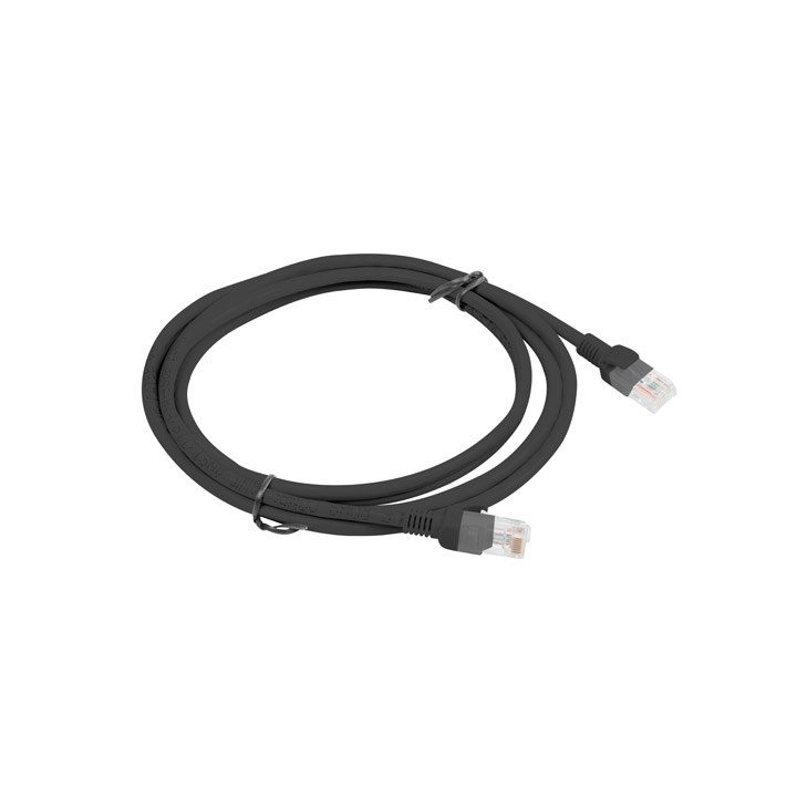 Lanberg PCU6-10CC-0200-BK networking cable Black 2 m Cat6 U/UTP (UTP)