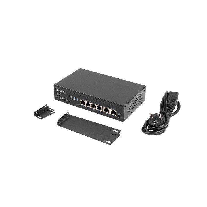 Lanberg Switch PoE+ Rack 10 /19 RSFE-4P-2FE-60