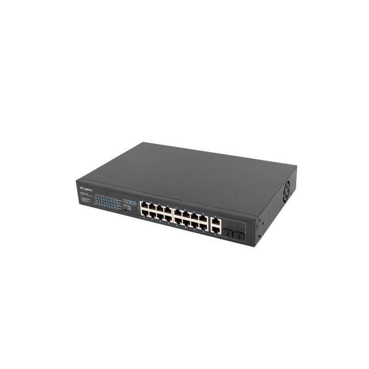Lanberg Switch rack 19 POE+ 16x 100MB /2X COMBO GIGABIT ETHERNET 150W