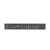 Lanberg Switch rack 19 POE+ 16x 100MB /2X COMBO GIGABIT ETHERNET 150W