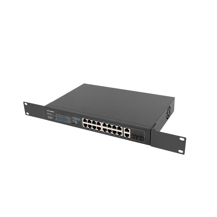 Lanberg Switch rack 19 POE+ 16x 100MB /2X COMBO GIGABIT ETHERNET 150W