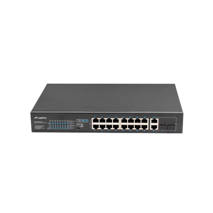 Lanberg Switch rack 19 POE+ 16x 100MB /2X COMBO GIGABIT ETHERNET 250W