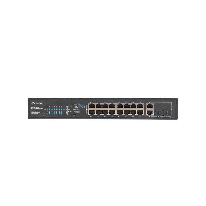 Lanberg Switch rack 19 POE+ 16x 100MB /2X COMBO GIGABIT ETHERNET 250W