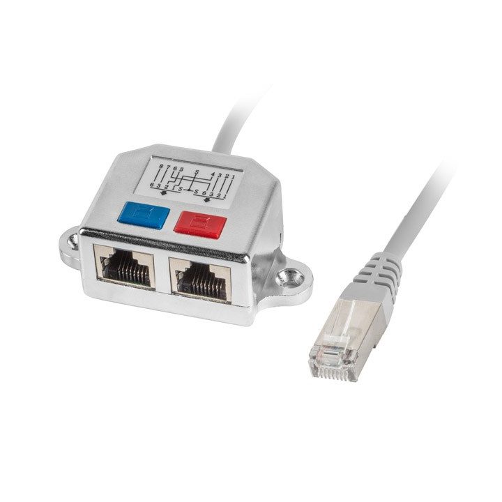 Lanberg adapter lan rj45/2x rj45 ftp splitter ad-0026-s