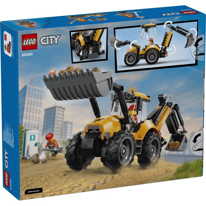 LEGO CITY 60480 Yellow Backhoe Loader