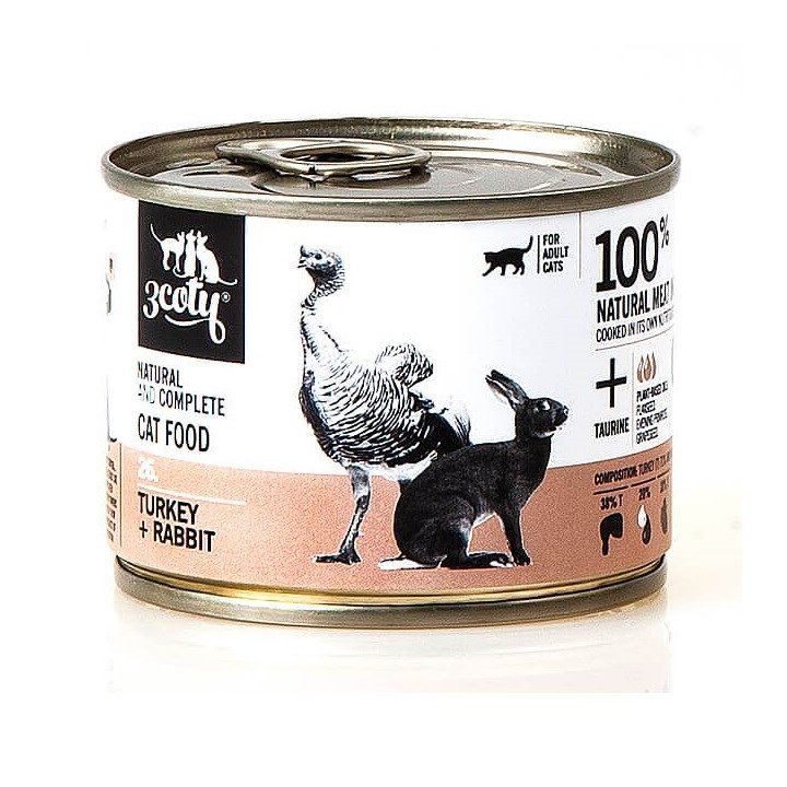 3COTY 26. Turkey and rabbit - wet cat food - 180g