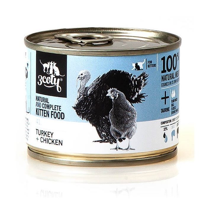3COTY 41. Turkey and chicken for kittens - wet cat food - 180g