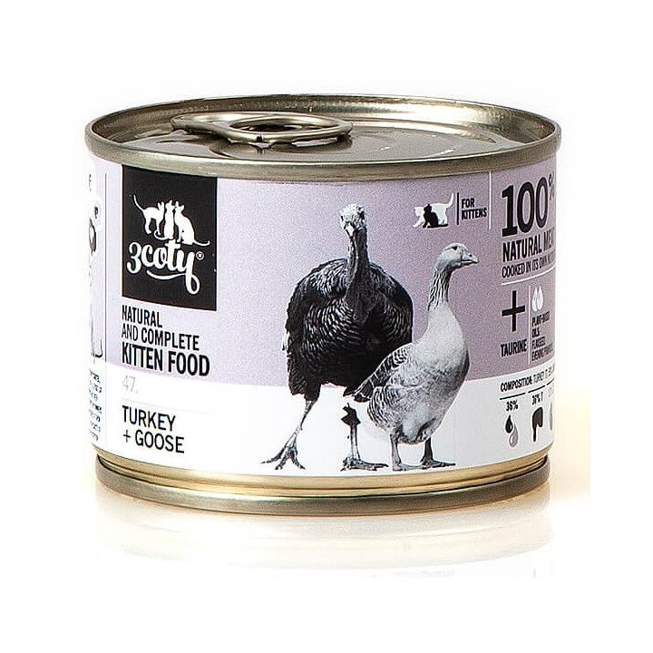 3COTY 47. Turkey and goose for kittens - wet cat food - 180g