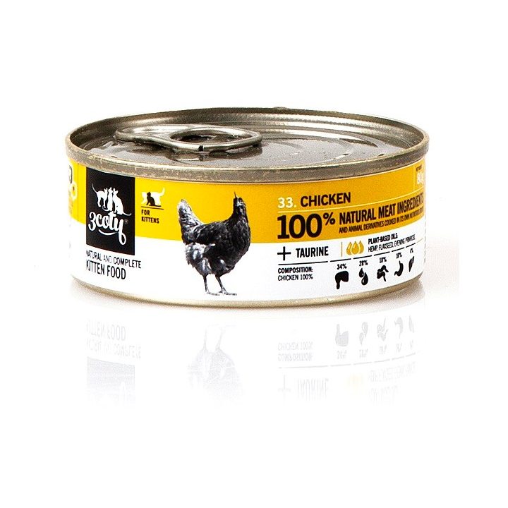 3COTY Chicken For kittens - wet cat food - 80g