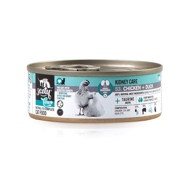 3COTY Chicken with duck Kidney care - wet cat food - 80g