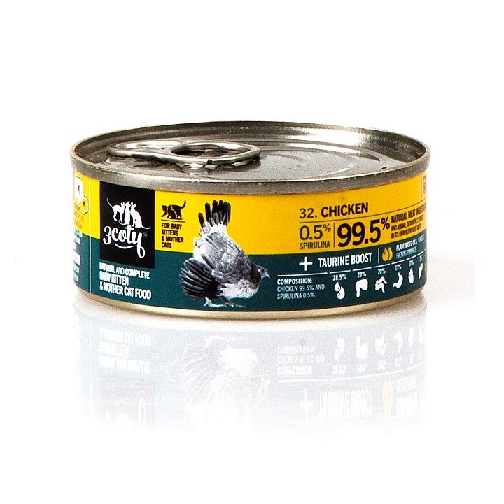 3COTY Chicken with spirulina For kittens and nursing cats - wet cat food - 80g