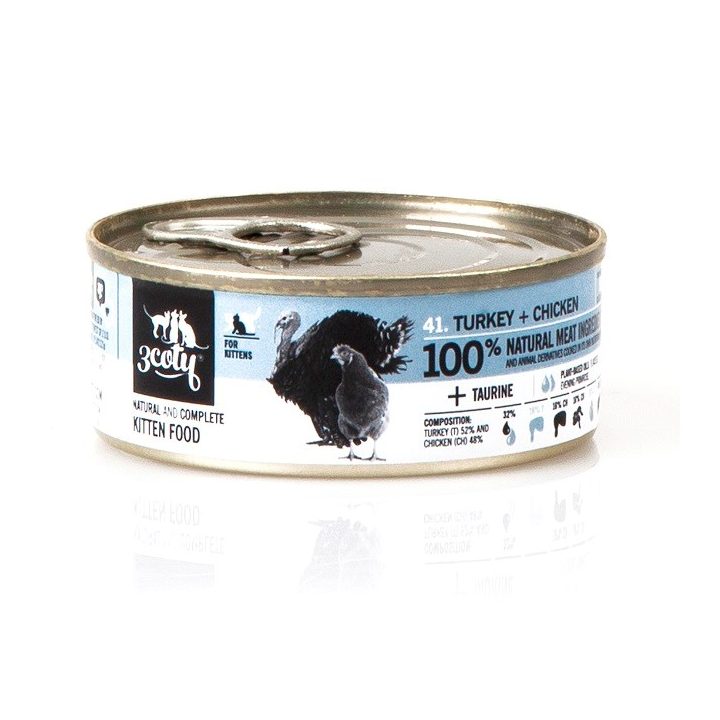 3COTY Turkey with chicken For kittens - wet cat food - 80g
