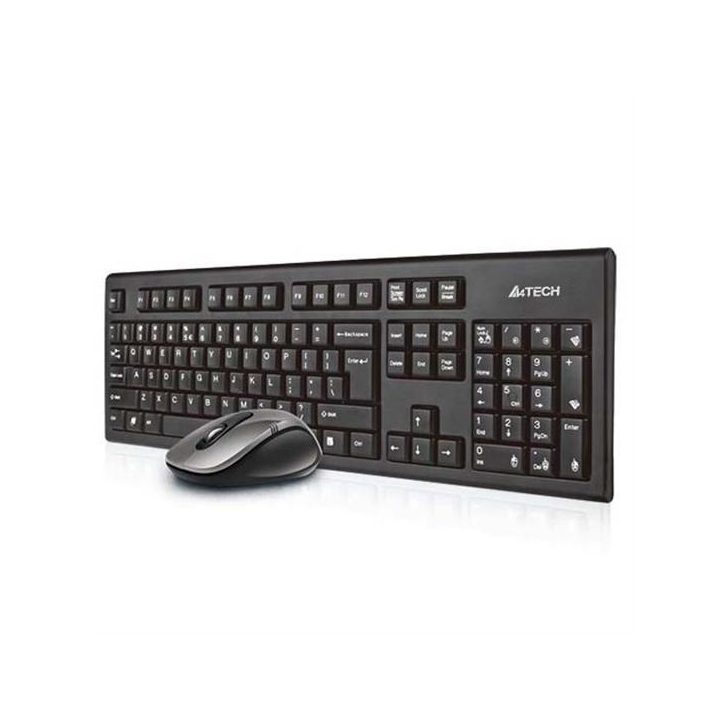 A4Tech 7100N desktop keyboard Mouse included RF Wireless QWERTY English Black