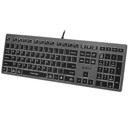 A4Tech FSTYLER FX60H (White Backlit) keyboard USB QWERTY Black Grey