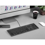 A4Tech FSTYLER FX60H (White Backlit) keyboard USB QWERTY Black Grey