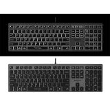 A4Tech FSTYLER FX60H (White Backlit) keyboard USB QWERTY Black Grey