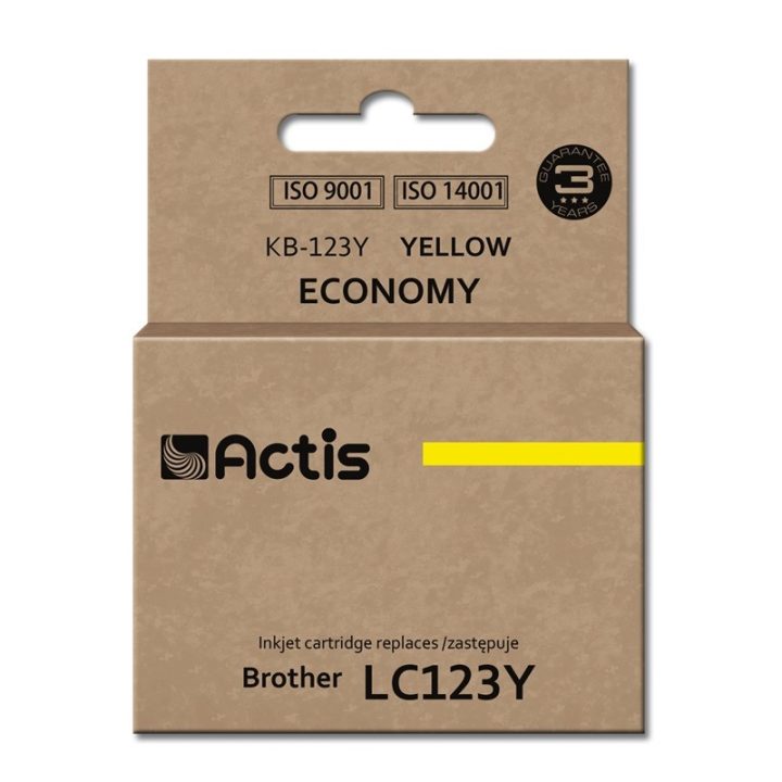 Actis KB-123Y Ink (replacement for Brother LC123Y/LC121Y Standard 10 ml yellow)