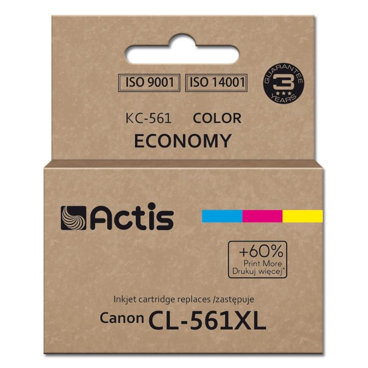 Actis KC-561 Ink (replacement for Canon CL-561XL Supreme 18 ml cyan magenta yellow). Prints 60% more than OEM.