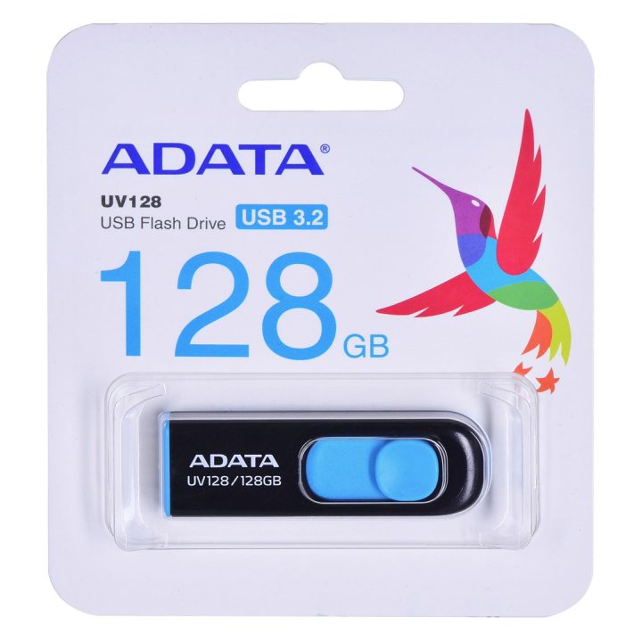 ADATA DashDrive UV128 128GB USB flash drive USB Type-A 3.2 Gen 1 (3.1 Gen 1) Black Blue