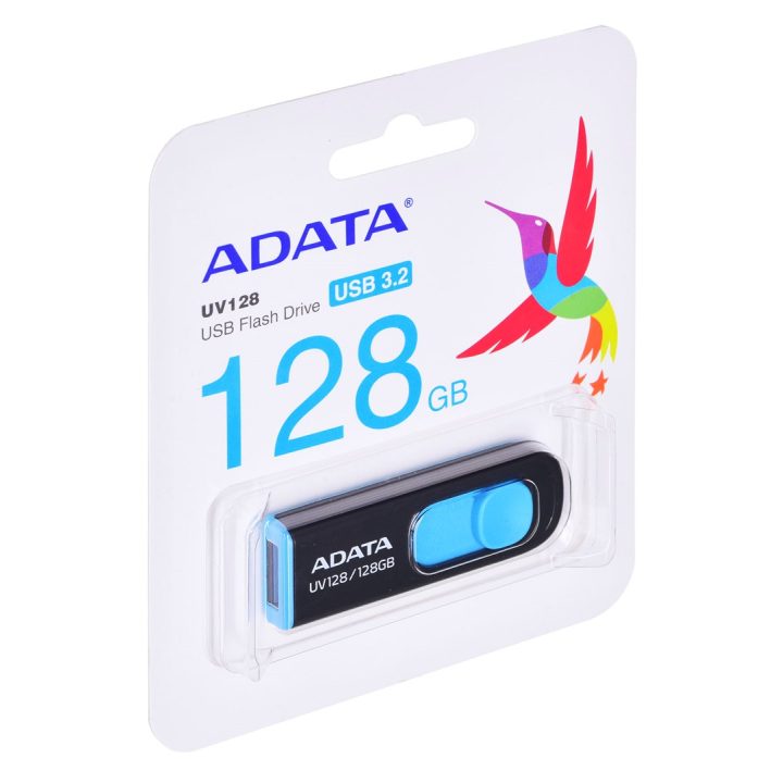 ADATA DashDrive UV128 128GB USB flash drive USB Type-A 3.2 Gen 1 (3.1 Gen 1) Black Blue