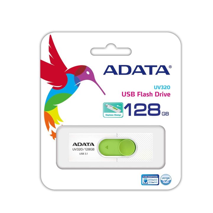 ADATA UV320 USB flash drive 128 GB USB Type-A 3.2 Gen 1 (3.1 Gen 1) Green White