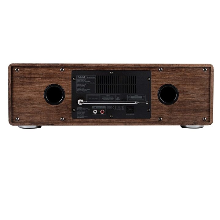 AKAI AM-100 RHAPSODY Stereo system 30W RMS Bluetooth 5.0 DAB+/FM CD/USB AUX brown black