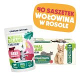 ANIMAL ISLAND Beef in broth - wet cat food - 40x85g