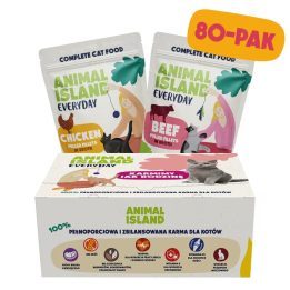 ANIMAL ISLAND Chicken / Beef Fillets in broth - wet cat food - 80x85g