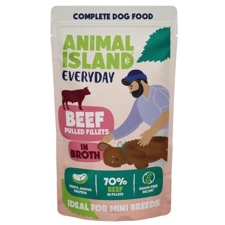 ANIMAL ISLAND Everyday Beef pulled fillets in broth - wet dog food - 150g