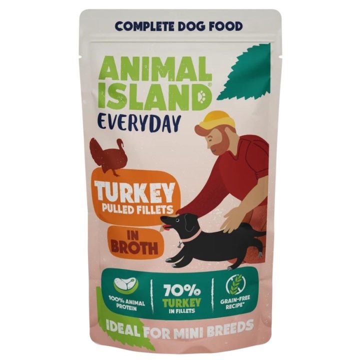 ANIMAL ISLAND Everyday Turkey pulled fillets in broth - wet dog food - 150g