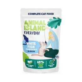 ANIMAL ISLAND Everyday White fish pulled fillets in broth - wet cat food - 85g