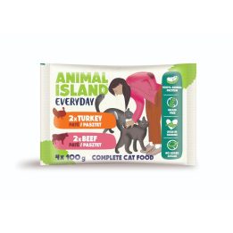 ANIMAL ISLAND Pate Beef / Turkey - wet cat food - 4x100g