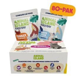 ANIMAL ISLAND Turkey / White fish Fillets in broth - wet cat food - 80x85g
