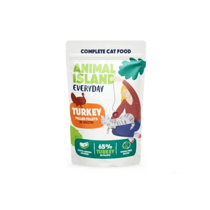 ANIMAL ISLAND Turkey in broth - wet cat food - 40x85g
