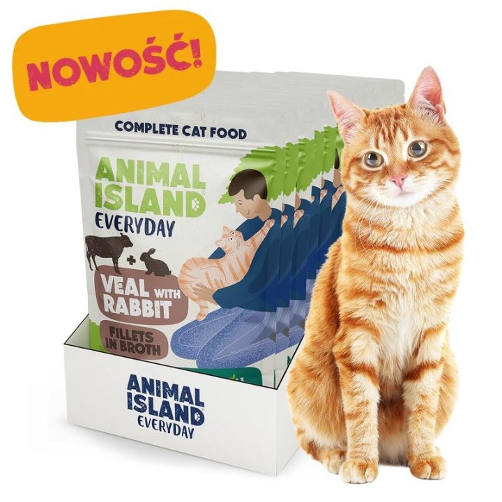 ANIMAL ISLAND Veal with rabbit Fillets in broth - wet cat food - 12x85g