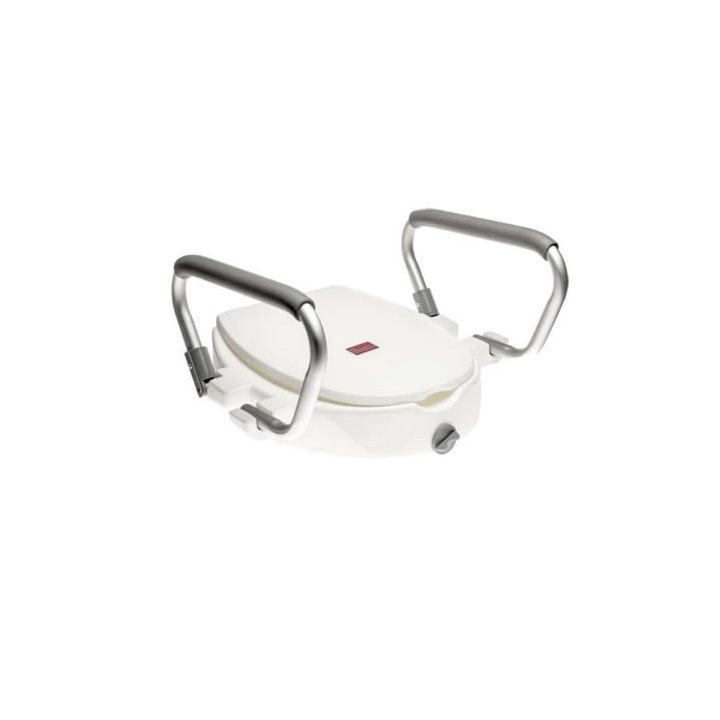 Raising toilet seat with foldable handrails AT51205