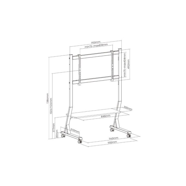 ART SD-22 MOBILE STAND + LCD/LED TV MOUNT 45-90 60KG