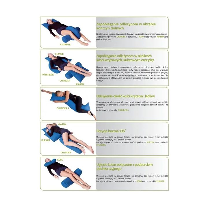 Bed positioning cushion U-crescent in silicone fibre Blue