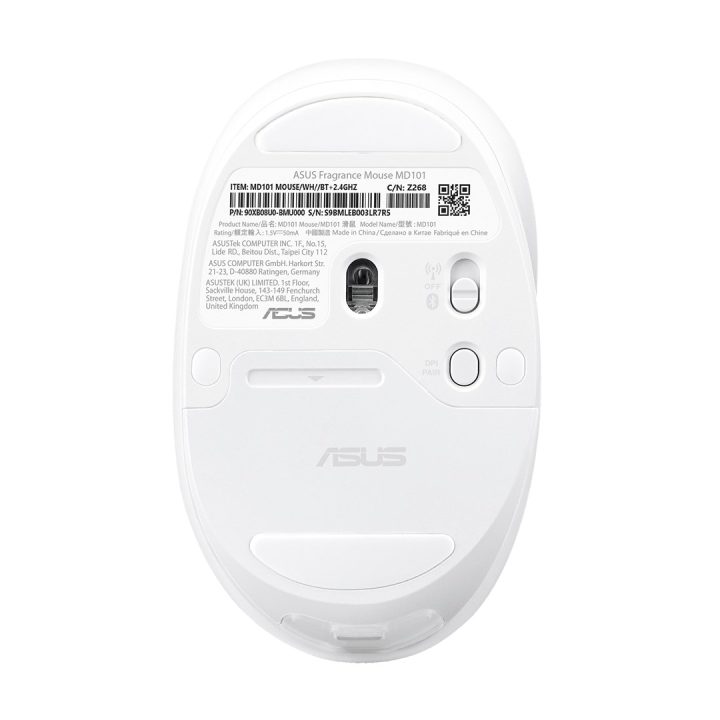 ASUS Fragrance MD101 mouse Home Ambidextrous RF Wireless + Bluetooth Optical 2400 DPI