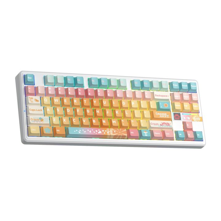 AULA Gasket F87 Pro V2 Orange Soda Kailh Meteorite Ice Cream RGB Keyboard