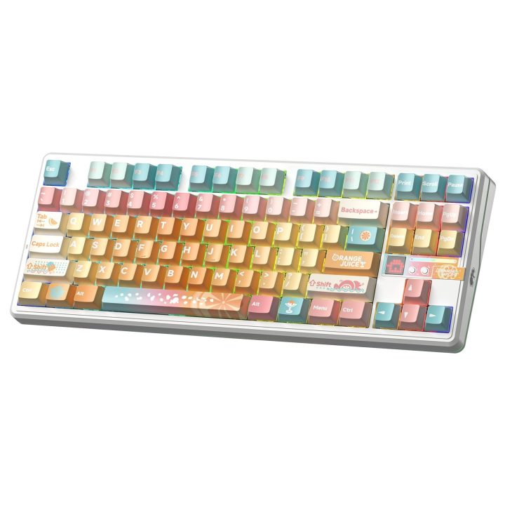 AULA Gasket F87 Pro V2 Orange Soda Kailh Meteorite Ice Cream RGB Keyboard