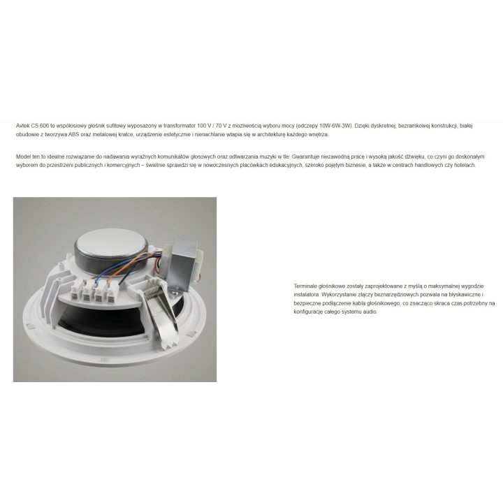 Ceiling speaker Avtek CS 606