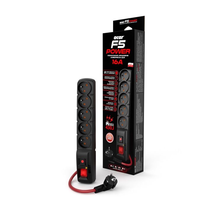 Acar F5 Power strip 16A (1 5m black)