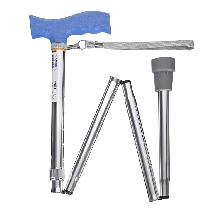 Folding walking stick ACTIONMED silver