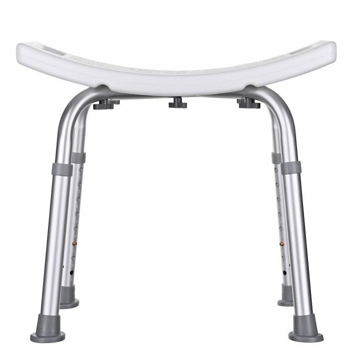 Rectangular shower stool with height adjustment