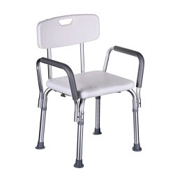 Shower chair with backrest and armrests