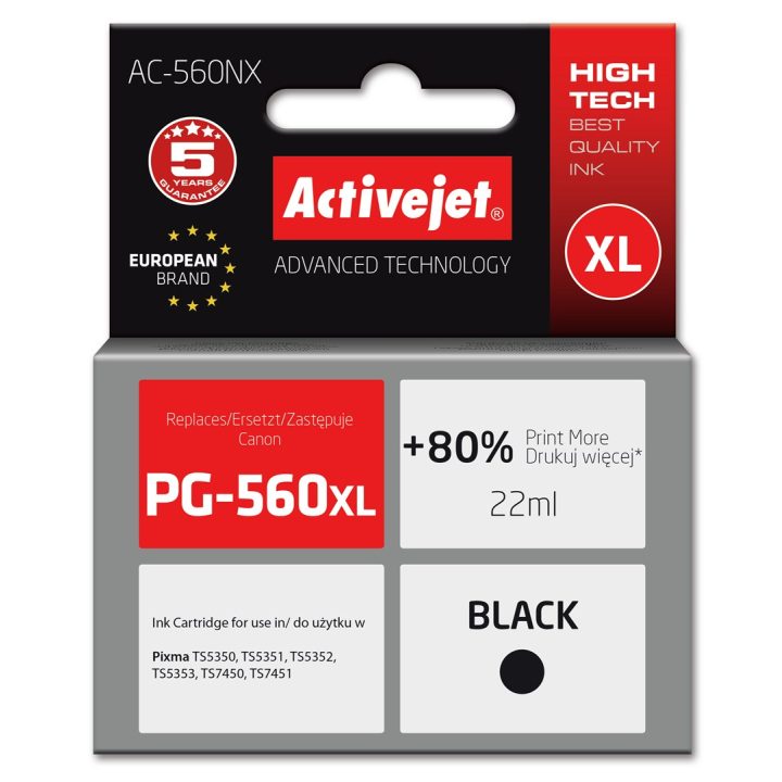 Activejet AC-560NX Ink (replacement for Canon PG-560XL Supreme 22 ml black)