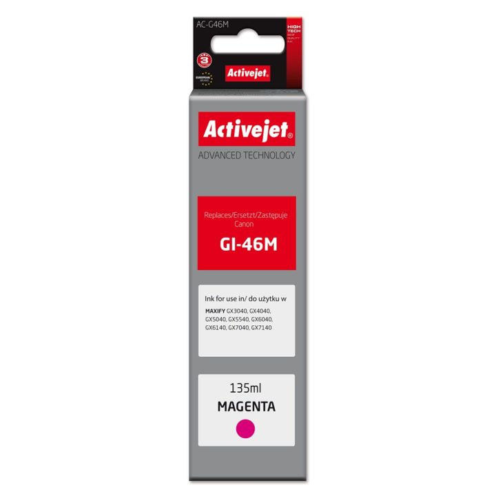 Activejet AC-G46M Ink cartridge for Canon printers Replacement for Canon GI-46M Supreme 135 ml magenta